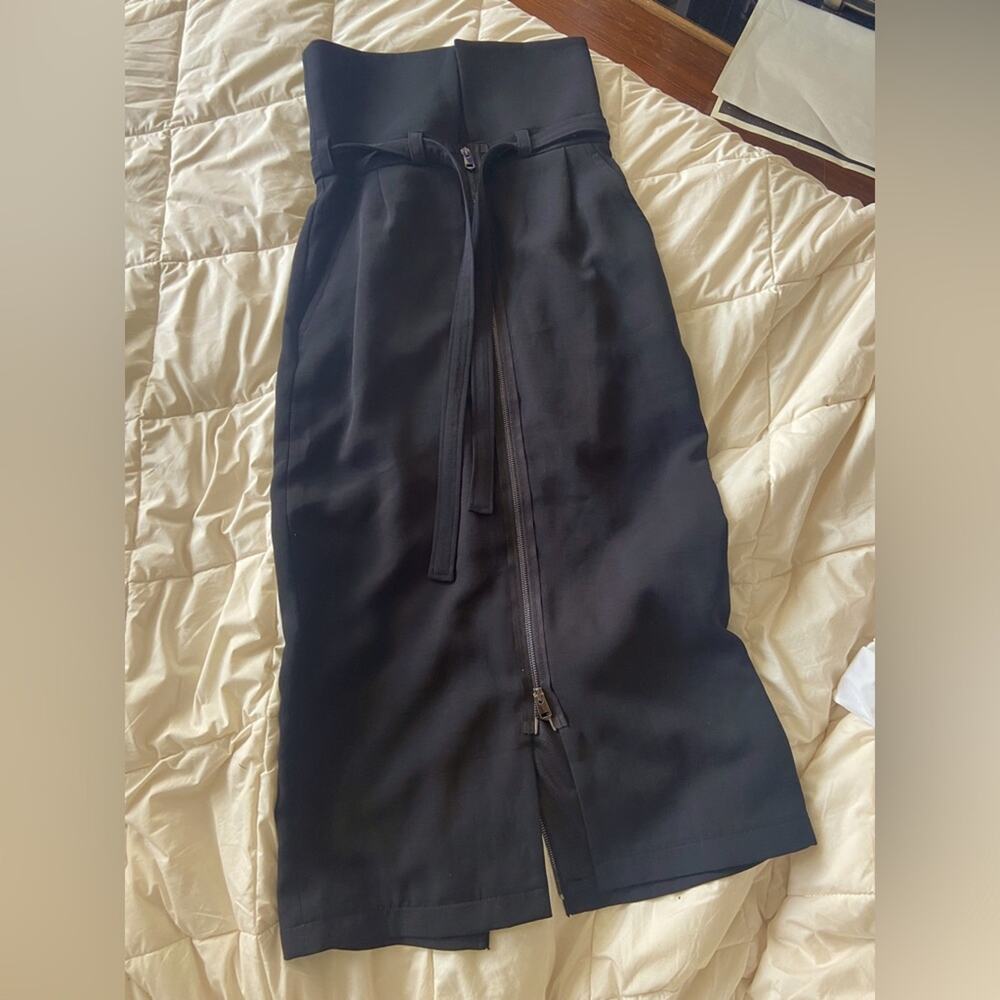 NY 77 DESIGN High-waist Navy Blue Maxi Long Skirt